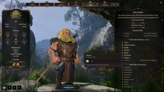 baldurs gate 3 gold dwarf druid in character creation