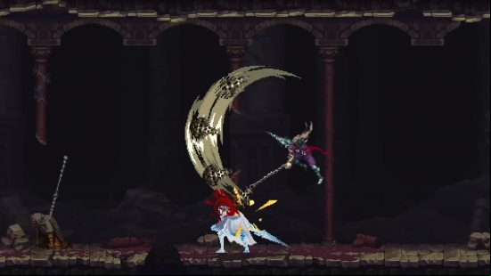 The Penitent One wields an enormous censer to bludgeon an enemy dark catacombs, one of the many new weapons we can use following the Blasphemous 2 release date.