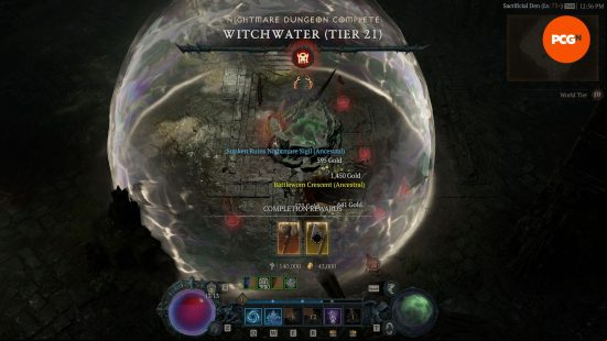 Diablo 4 nightmare dungeons drop many rewards signified by this bubble of immunity