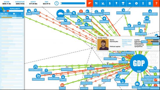 A screenshot from the political game Democracy 4.