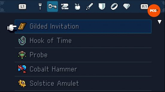 sea of stars gilded invitation and hook of time in key items