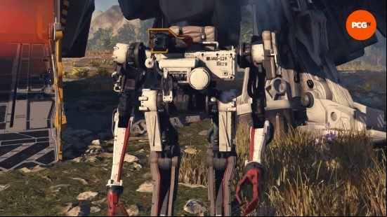 VASCO is one of the Starfield companions, and is a robot that is here standing in front of the ship. There are no known skills as of yet, so they're not on the left side of the screen.