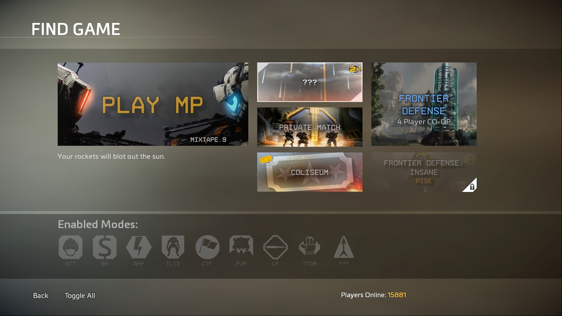 Titanfall 2 screenshot showing the mysterious game mode