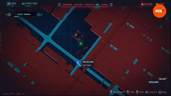 Cyberpunk 2077 Arasaka Tower 3D: a zoomed in map screen