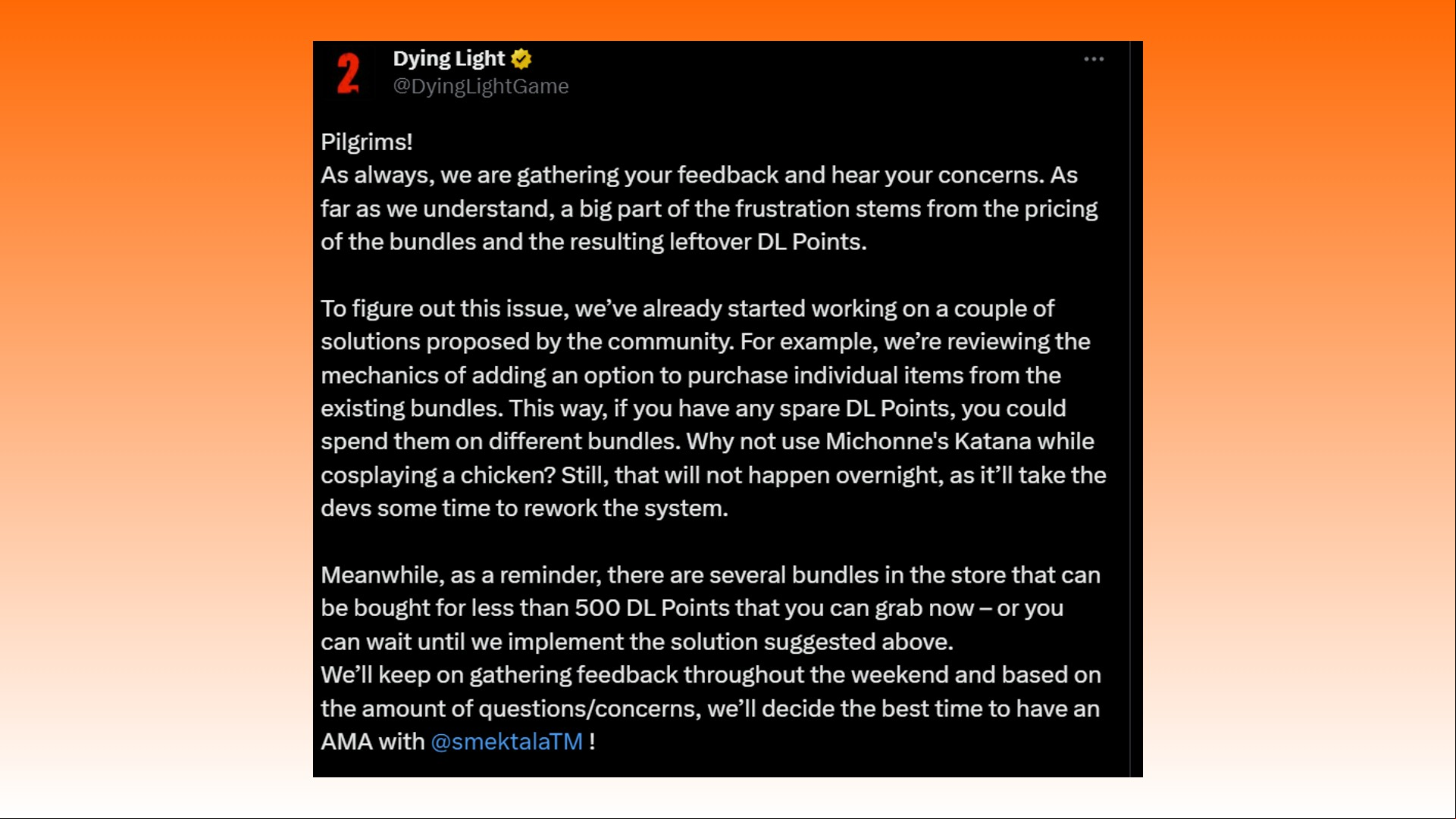 Dying Light 2 microtransactions: A qute from Dying Light 2 developer Techland regarding microtransactions in the zombie game
