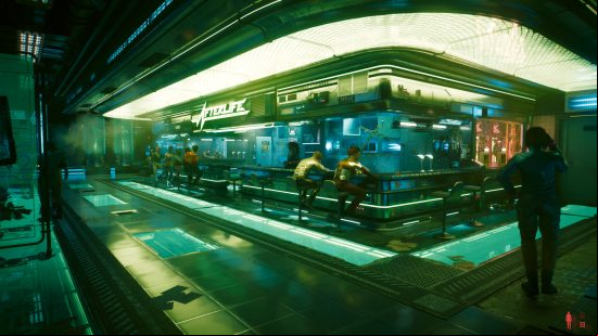 A screenshot from Cyberpunk 2077 with Ray Reconstruction enabled
