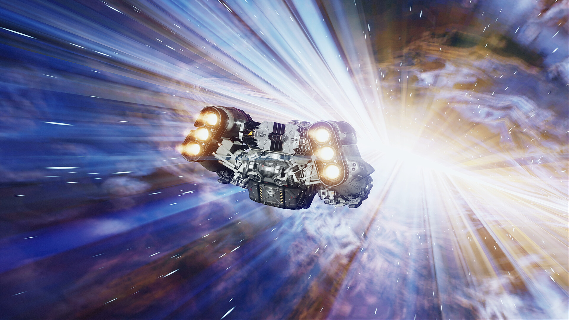 Starfield death of videogames: A Starfield ship preparing to grav jump in the Bethesda RPG game