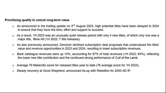 Devolver Digital's financial results saying they declined several subscription deals.