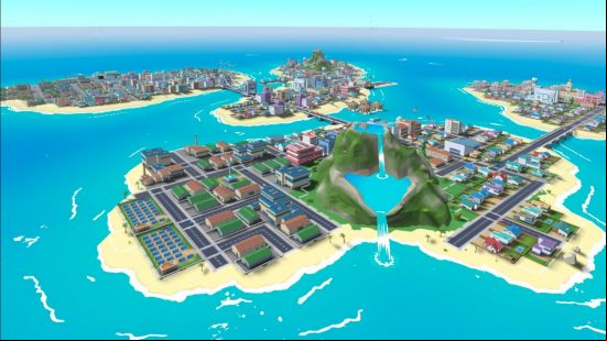 a screenshot of an island from Little Cities