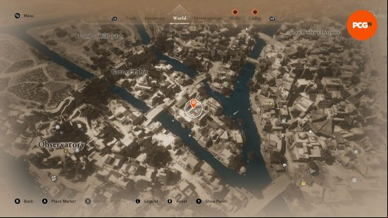 AC Mirage: a map showing the whereabouts of some buried treasure.
