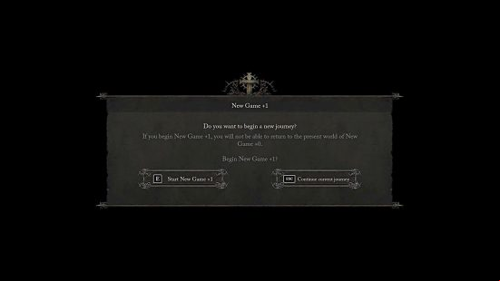 Lords of the Fallen: An onscreen prompt is shown asking if the player wants to switch the New Game Plus mode.