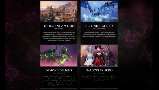 Lost Ark October update - Graphic showing four events taking place in the next major patch.