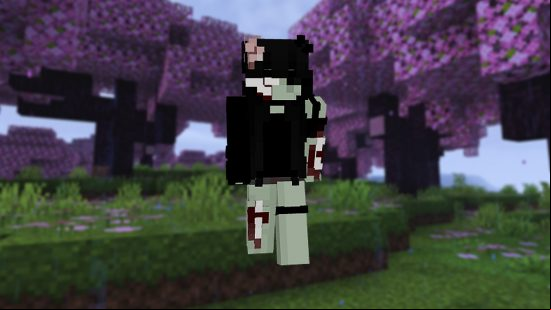 Best Minecraft skins: a zombie girl Minecraft skin ready for Halloween.