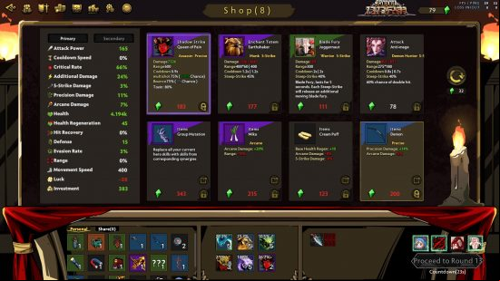 An image of the Brodota shop in-game with various different purchasable heroes