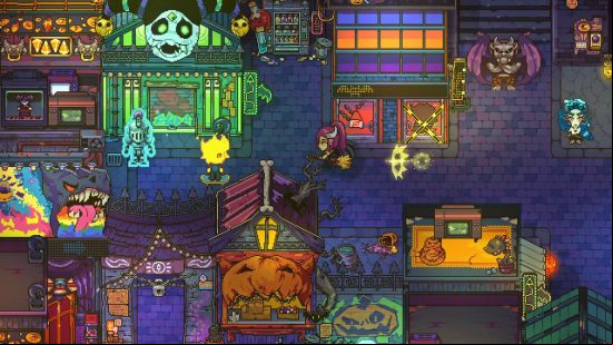 Townsfolk mill around a typical fantasy town in Sun Haven, one of the best games like Stardew Valley.