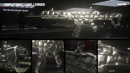 Five different shots of the MW3 Forged Mastery Camo.