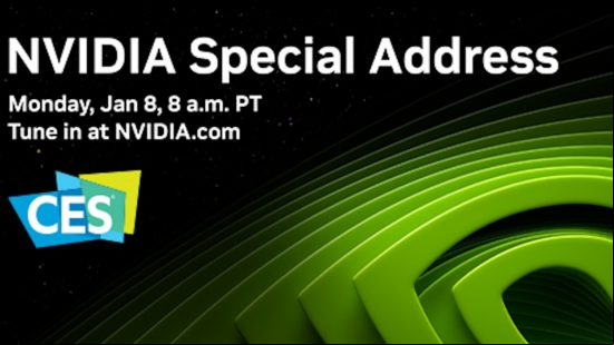 The banner image for the CES 2024 Nvidia special address.