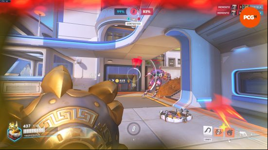 An Overwatch 2 character in battle drinking from a round flask