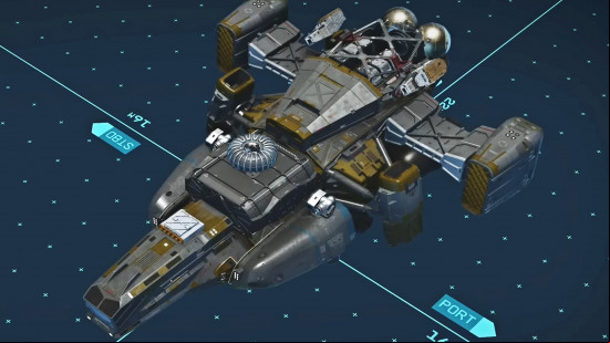 The Razorleaf, one of the best Starfield ships, as it appears in the ship builder.