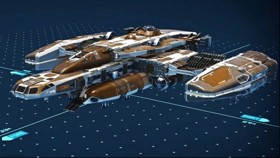 The Star Eagle, one of the best Starfield ships, as it appears in the ship builder.