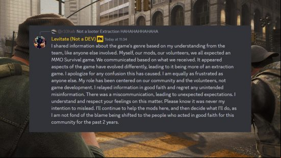 The Day Before Discord meltdown: an image of a Discord message