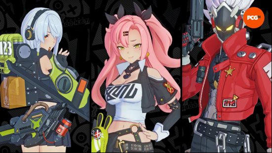Zenless Zone Zero team comps: Anby, Nicole, and Billy as they appear on the character selection screen.