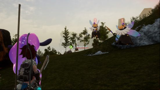 beeguard in the palworld wild two beegard confronting the player in palworld wilds