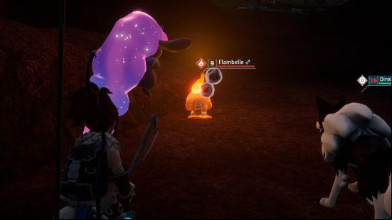 a sleeping fire pal flambelle in palworld