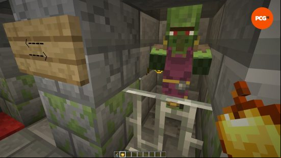 A zombie villager trapped in an igloo basement in one of the best Minecraft seeds in 1.20.