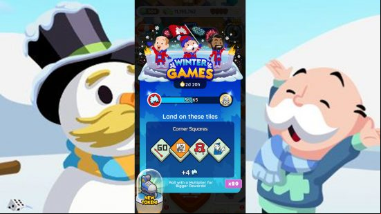 The Monopoly Go Winter Games rewards.