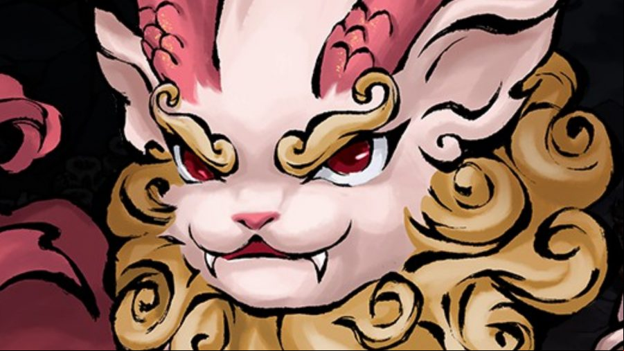 Realm of Ink - A small, fanged creature with red horns.