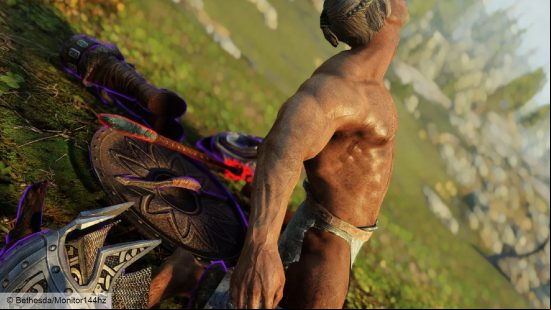 Skyrim mod Diablo loot: loot and a body on the floor
