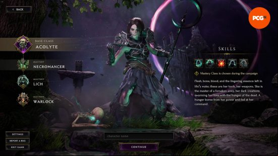 Best Last Epoch builds: the Necromancer with all their skills.