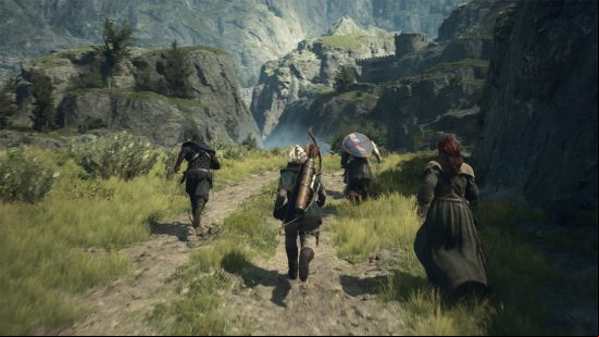 a party of four running in dragons dogma 2