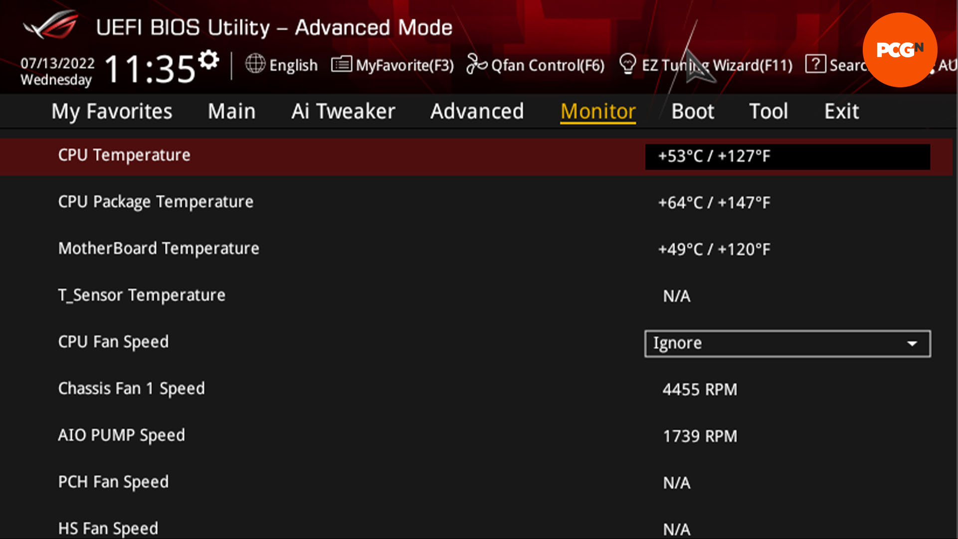 How to build a gaming PC: Check U temperature in EFI