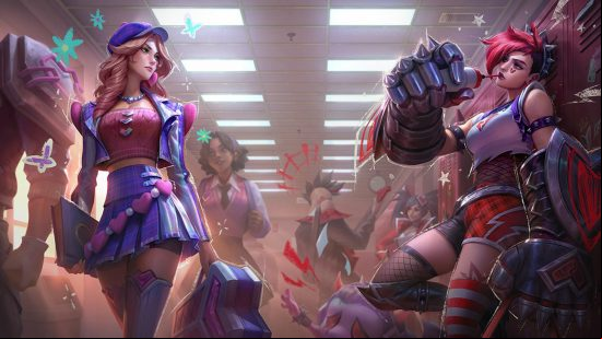 LoL ranks explained: two highschool students  in the hall.