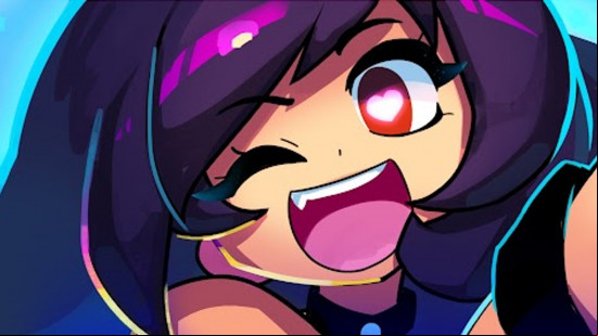 An anime picture of a winking girl, promoting the channel of Aphmau, one of the best Minecraft Youtubers.