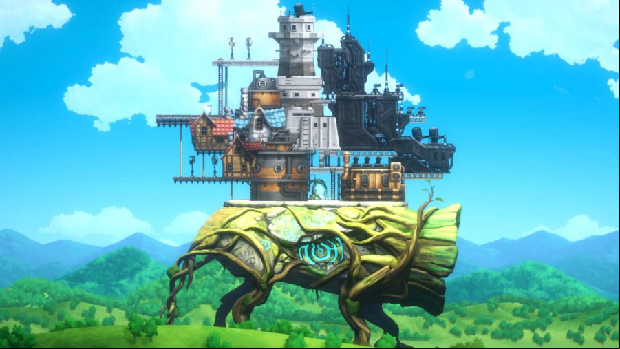 Ark of Charon - A series of towers being constructed atop the back of a tree-like creature.