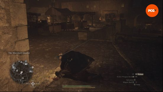The Arisen has grappled a stalker at night who may have information regarding the events of Dragon's Dogma 2 Feast of Deception quest.