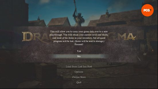 Dragon's Dogma 2 new game plus: warning