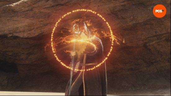 The Dragon's Dogma 2 Sorcerer is channelling his stamina into his 