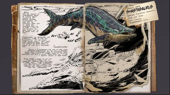 Ark Survival Ascended The Center - New dinosaur the Shastasaurus, a water-borne creature.