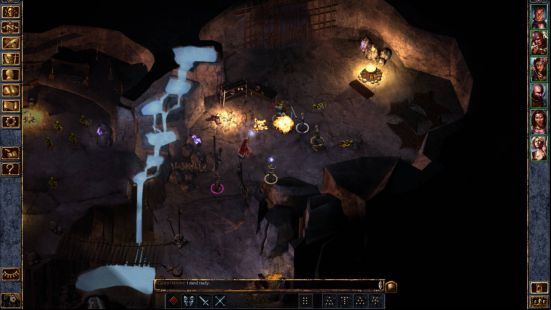 Games like BG3: our heroes are fighting monsters in a cave.