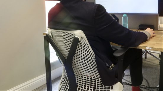 The back of the Herman Miller Sayl office chair