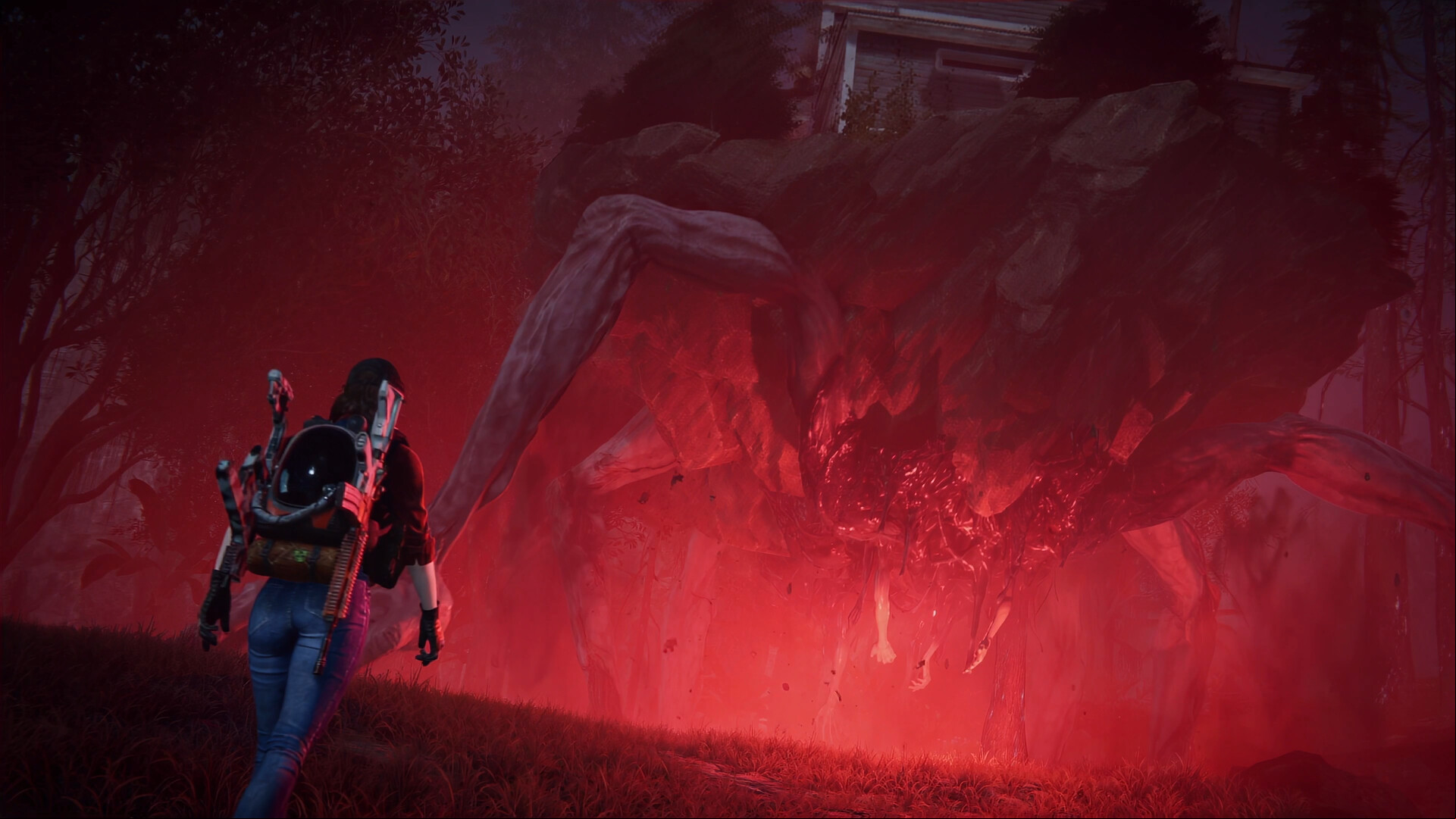 Once Human Steam survival game: A protagonist confronting a huge monster in Steam survival game Once Human