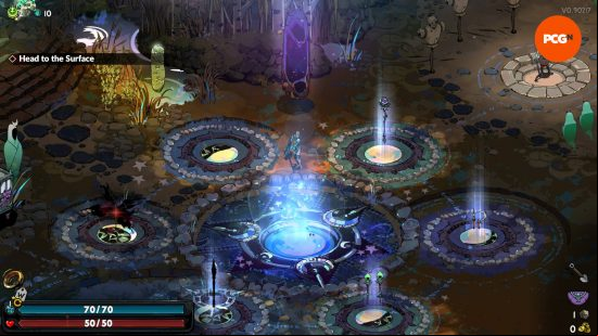 Hades 2 builds - the weapons room in the main hub area has several weapons unlocked.