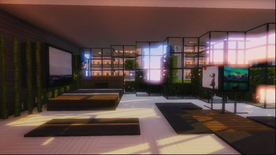 The interior of a modern house shown with one of the best Minecraft texture packs: Modern HD Pack.