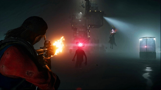 Best survival games: a person mowing down infected beasties in Once Human