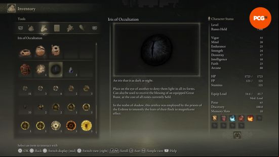 the iris of occultation item from elden ring