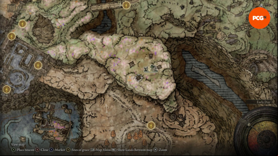 Elden Ring talismans - the location of the Golden Braid.